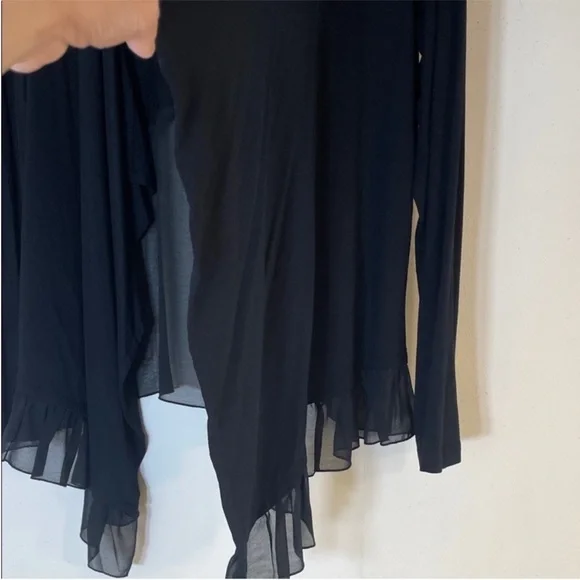 Neiman Marcus Boho Onyx Ruffle 2-Tone Open Front Jacket. Medium. NWT. - Picture 5 of 12